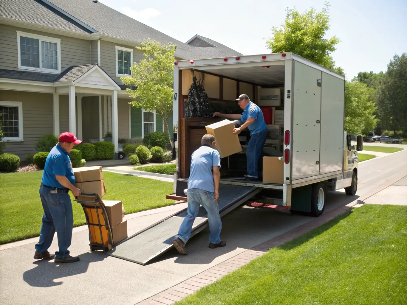 A professional team carefully removing junk from a residential property, showcasing ReadySet Help's efficient junk removal service.